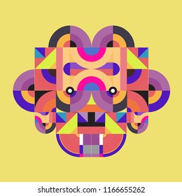 vector colorful abstract polygonal illustration animal face mask with abstract geometric shape