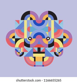 vector colorful abstract polygonal illustration animal face mask with abstract geometric shape