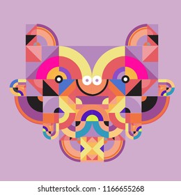vector colorful abstract polygonal illustration animal face mask with abstract geometric shape