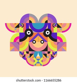 vector colorful abstract polygonal illustration animal face mask with abstract geometric shape