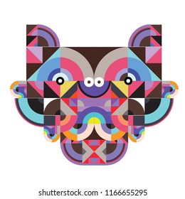 vector colorful abstract polygonal illustration animal face mask with abstract geometric shape