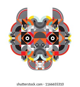 vector colorful abstract polygonal illustration animal face mask with abstract geometric shape