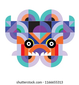 vector colorful abstract polygonal illustration animal face mask with abstract geometric shape