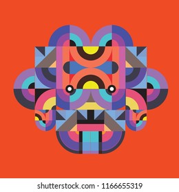 vector colorful abstract polygonal illustration animal face mask with abstract geometric shape