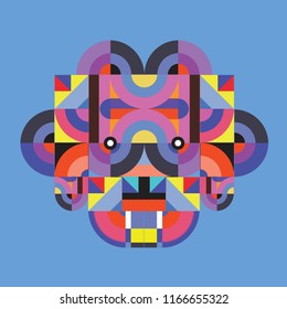 vector colorful abstract polygonal illustration animal face mask with abstract geometric shape