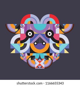 vector colorful abstract polygonal illustration animal face mask with abstract geometric shape