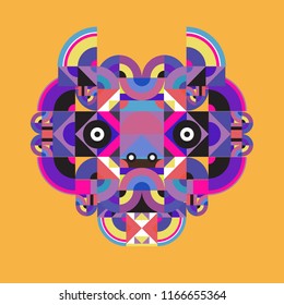 vector colorful abstract polygonal illustration animal face mask with abstract geometric shape