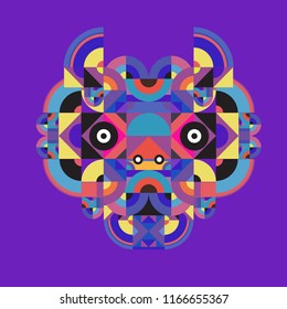 vector colorful abstract polygonal illustration animal face mask with abstract geometric shape
