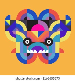 vector colorful abstract polygonal illustration animal face mask with abstract geometric shape
