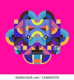 vector colorful abstract polygonal illustration animal face mask with abstract geometric shape
