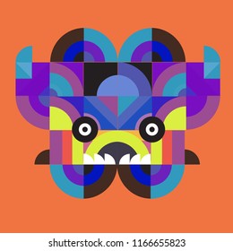 vector colorful abstract polygonal illustration animal face mask with abstract geometric shape
