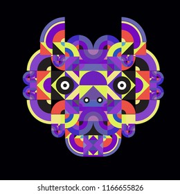 vector colorful abstract polygonal illustration animal face mask with abstract geometric shape
