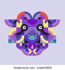 vector colorful abstract polygonal illustration animal face mask with abstract geometric shape
