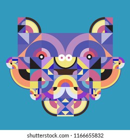 vector colorful abstract polygonal illustration animal face mask with abstract geometric shape
