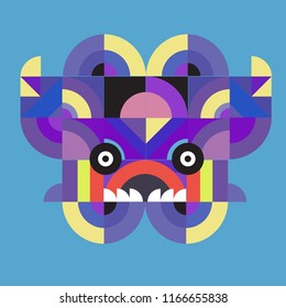 vector colorful abstract polygonal illustration animal face mask with abstract geometric shape
