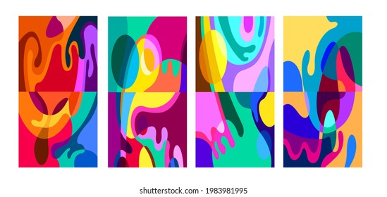 Vector colorful abstract psychedelic liquid and fluid background pattern - Shutterstock ID 1983981995