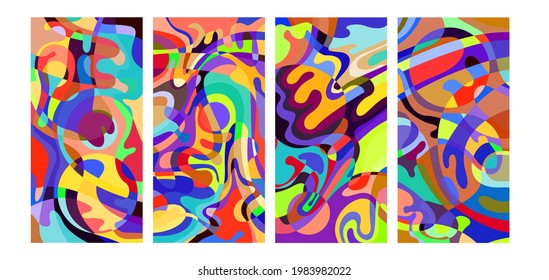 Patrón de fondo de líquido psicodélico abstracto vectorial colorido