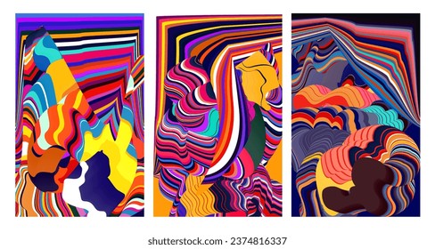 Vector colorful abstract psychedelic liquid and fluid background pattern 2024