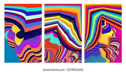 Vector colorful abstract psychedelic liquid and fluid background pattern 2024