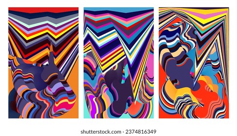 Vector colorful abstract psychedelic liquid and fluid background pattern 2024