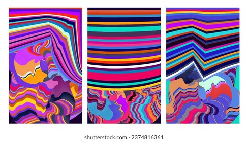 Vector colorful abstract psychedelic liquid and fluid background pattern 2024