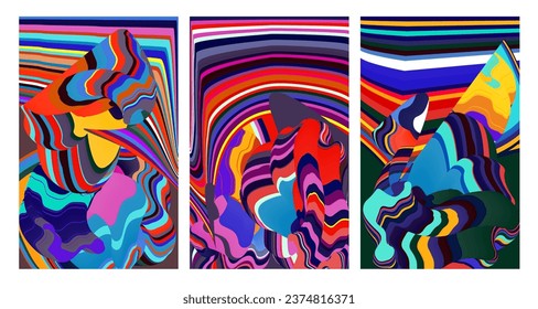 Patrón de fondo de líquido psicodélico abstracto de color vectorial 2024