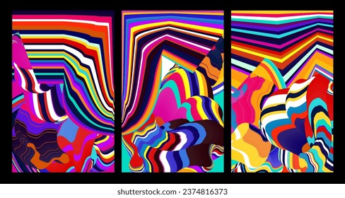 Vector colorful abstract psychedelic liquid and fluid background pattern 2024