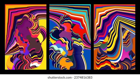 Vector colorful abstract psychedelic liquid and fluid background pattern 2024