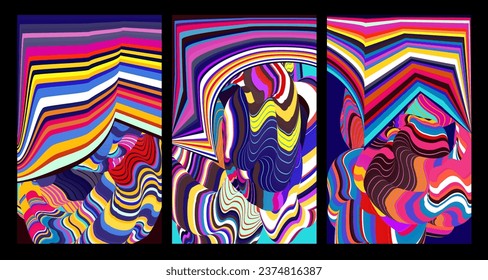 Patrón de fondo de líquido psicodélico abstracto de color vectorial 2024