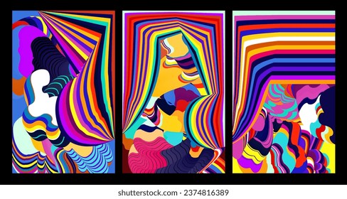 Vector colorful abstract psychedelic liquid and fluid background pattern 2024