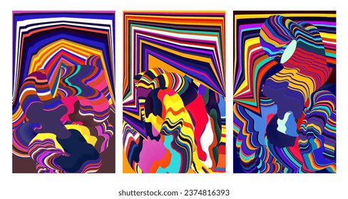 Vector colorful abstract psychedelic liquid and fluid background pattern 2024