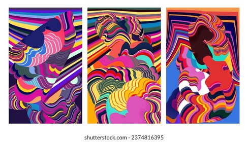 Vector colorful abstract psychedelic liquid and fluid background pattern 2024