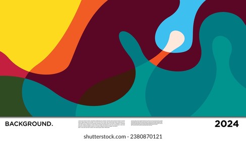Patrón de fondo de líquido psicodélico abstracto de color vectorial 2024	
