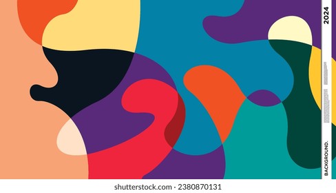 Vector colorful abstract psychedelic liquid and fluid background pattern 2024	