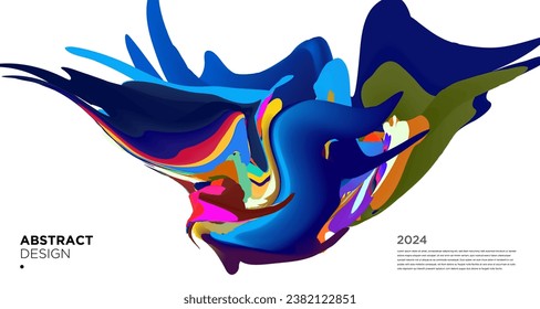 Vector colorful abstract psychedelic liquid and fluid background pattern 2024	