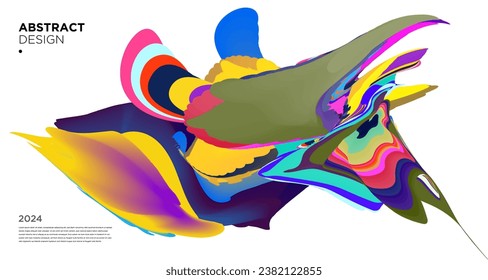 Vector colorful abstract psychedelic liquid and fluid background pattern 2024	