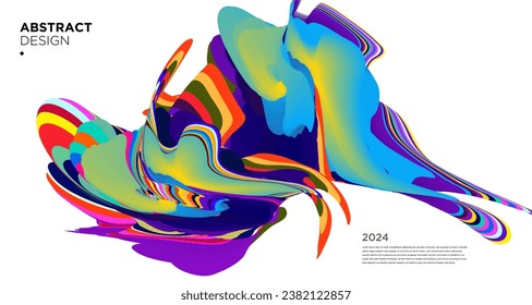 Vector colorful abstract psychedelic liquid and fluid background pattern 2024	