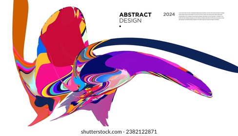Patrón de fondo de líquido psicodélico abstracto de color vectorial 2024	