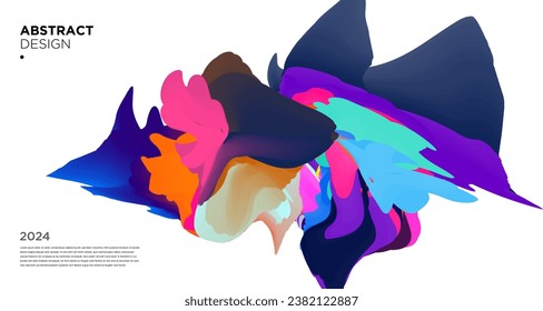 Patrón de fondo de líquido psicodélico abstracto de color vectorial 2024	