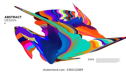 Patrón de fondo de líquido psicodélico abstracto de color vectorial 2024	