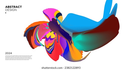 Vector colorful abstract psychedelic liquid and fluid background pattern 2024	