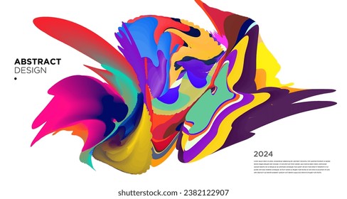 Vector colorful abstract psychedelic liquid and fluid background pattern 2024	