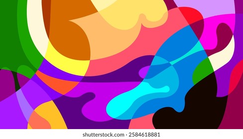 Vector colorful abstract psychedelic liquid and fluid background pattern	
