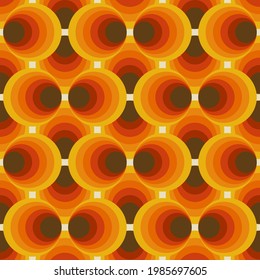 Vector Colorful abstract retro seamless geometric pattern. 70s 60s style trendy texture