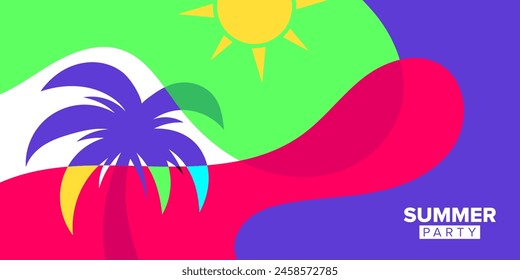 vector colorful abstract shape illustration for summer party background style design
