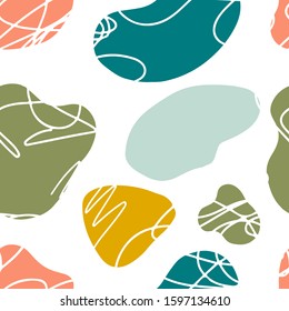 Vector colorful abstract shape seamless pattern 