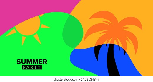 vector colorful abstract shape summer party background collection design
