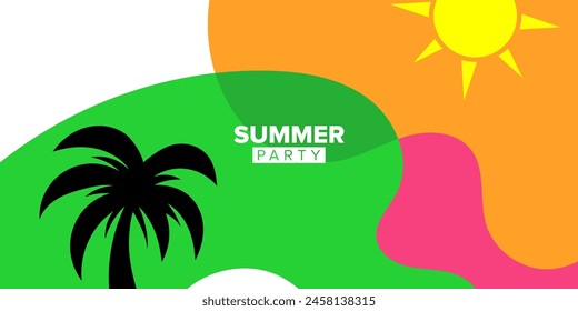 vector colorful abstract shape summer party background template collection