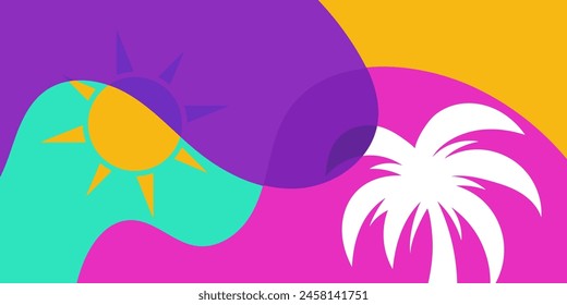 vector colorful abstract shape summer party background template collection design