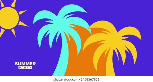 vector colorful abstract shapes illustration for summer party background design